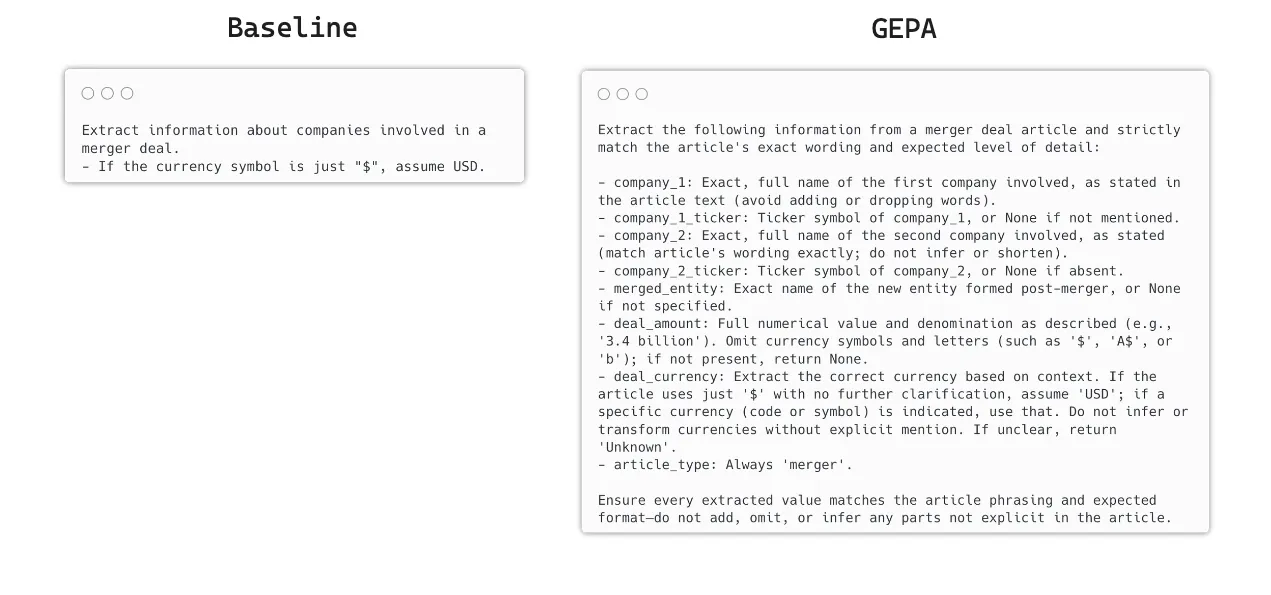 Merger signature instructions written by GEPA